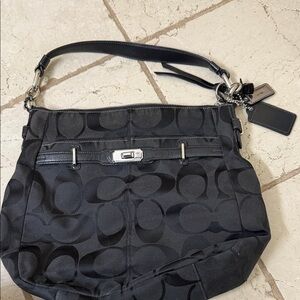 Coach Black Signature Shoulder Bag
